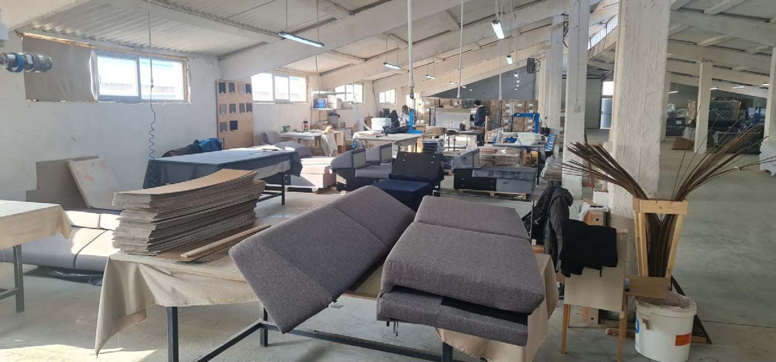 Finished European upholstered sofa and seating